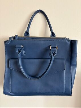 Classic Navy Structured Tote Bag - Women